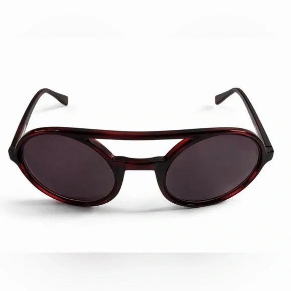 Derek Lam Round Sunglasses - Red Havana with Case and Dust Bag